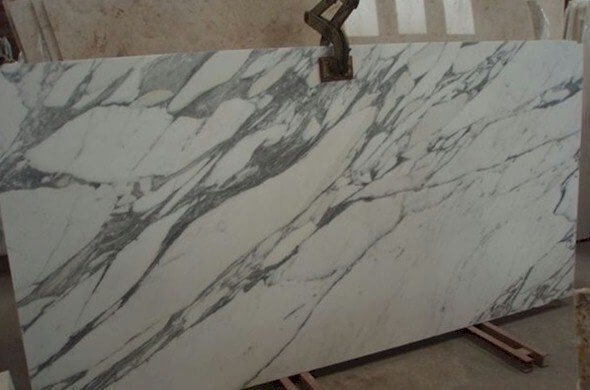 White with gray thick vanning marble slab