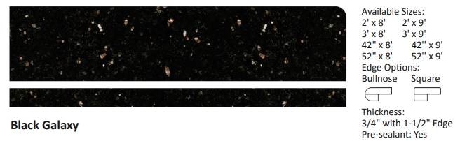 Black Galaxy Prefabricated Granite