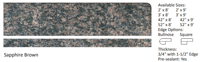Sapphire Brown Prefabricated Granite