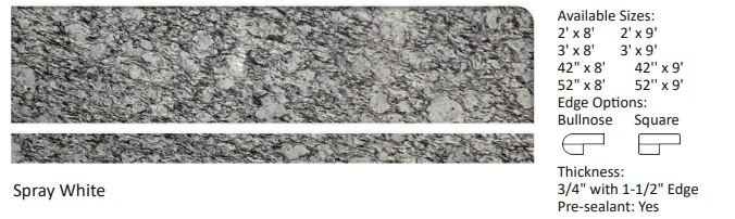 Spray White Prefabricated Granite