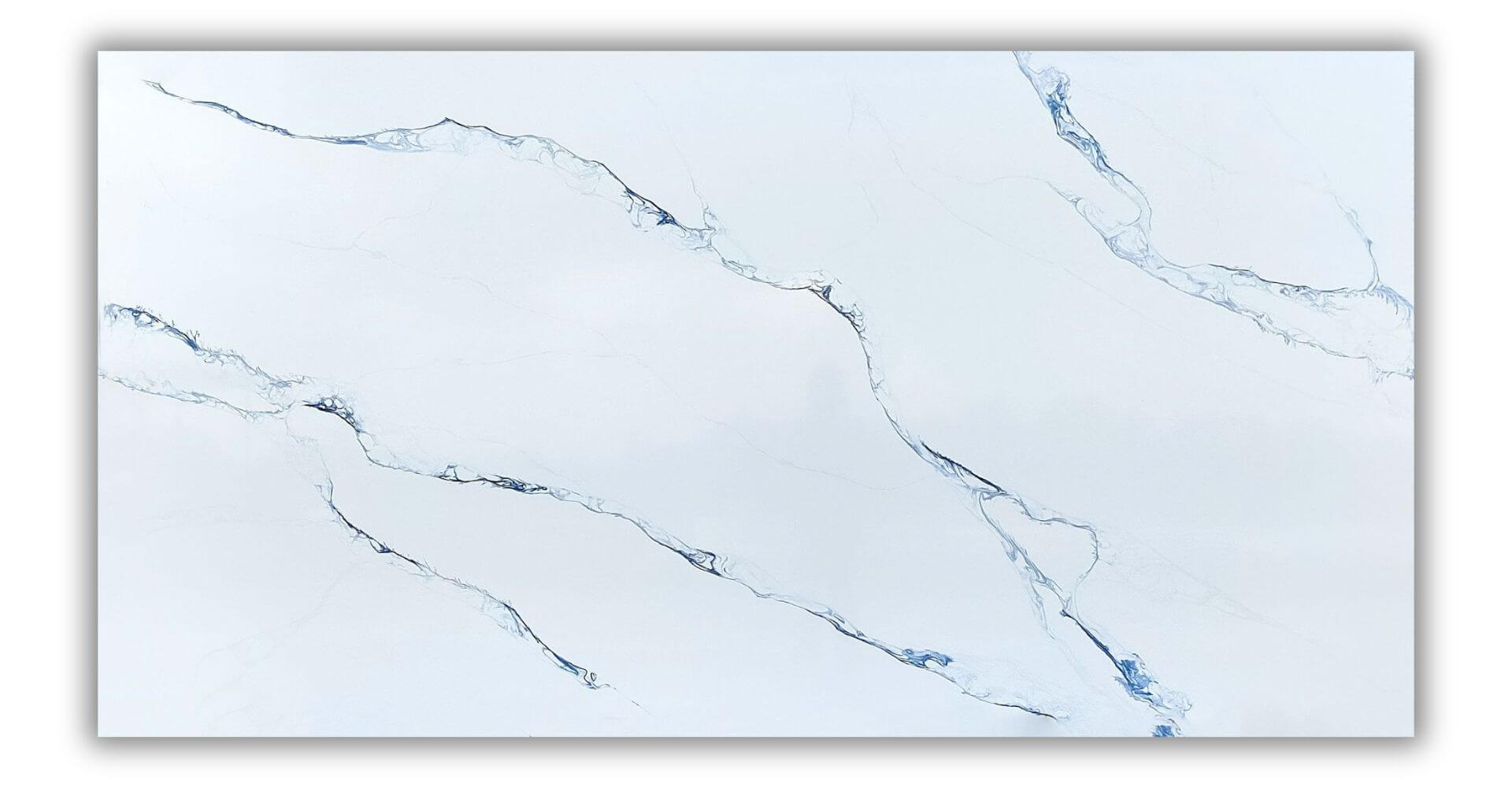 Ocean Blue Quartz Slab