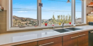 Pure White Quartz Kitchen Countertops