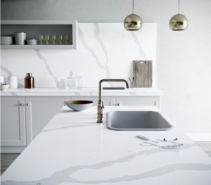 Bianco calacatta quartz kitchen island countertops