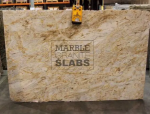 River Gold Granite Slab – golden granite with sweeping dark veins